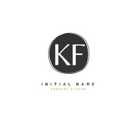 K F KF Beauty vector initial logo, handwriting logo of initial signature, wedding, fashion, jewerly, boutique, floral and botanical with creative template for any company or business.