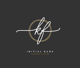 K F KF Beauty vector initial logo, handwriting logo of initial signature, wedding, fashion, jewerly, boutique, floral and botanical with creative template for any company or business.