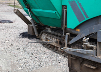 Fototapeta premium Paver working on the road construction