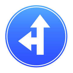 Go straight or turn left sign