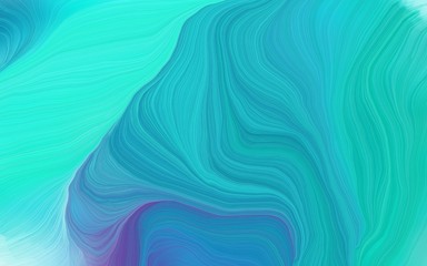 abstract waves illustration with light sea green, light blue and steel blue color
