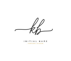 K B KB Beauty vector initial logo, handwriting logo of initial signature, wedding, fashion, jewerly, boutique, floral and botanical with creative template for any company or business.