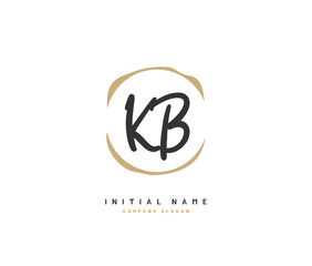 K B KB Beauty vector initial logo, handwriting logo of initial signature, wedding, fashion, jewerly, boutique, floral and botanical with creative template for any company or business.