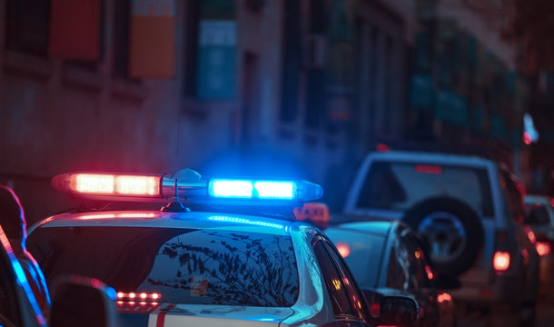 Police car at night