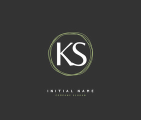 K S KS Beauty vector initial logo, handwriting logo of initial signature, wedding, fashion, jewerly, boutique, floral and botanical with creative template for any company or business.