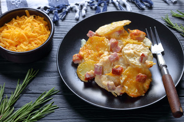 close-up of a portion of Scalloped Potatoes