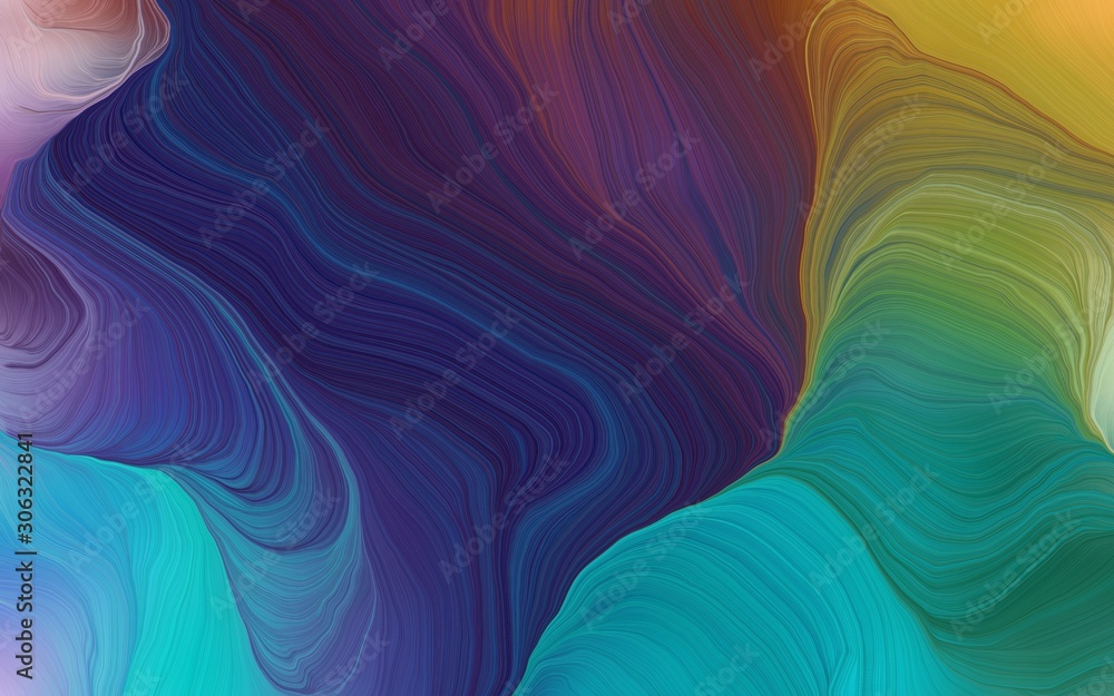 Poster modern soft curvy waves background design with dark slate gray, very dark violet and dark khaki colo