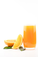fresh orange juice isolated on white background