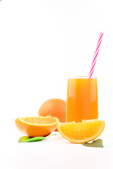 fresh orange juice isolated on white background