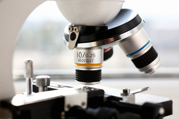 The head microscope on the background of
