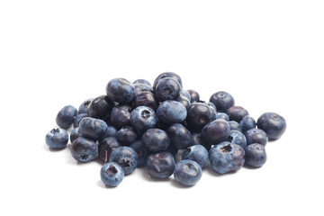 Blueberries isolated on white background.