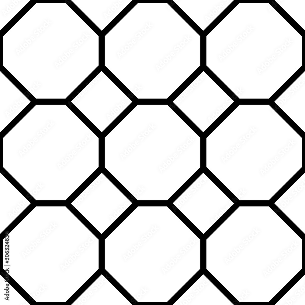 Aufkleber design hexagon and square line background seamless pattern vector