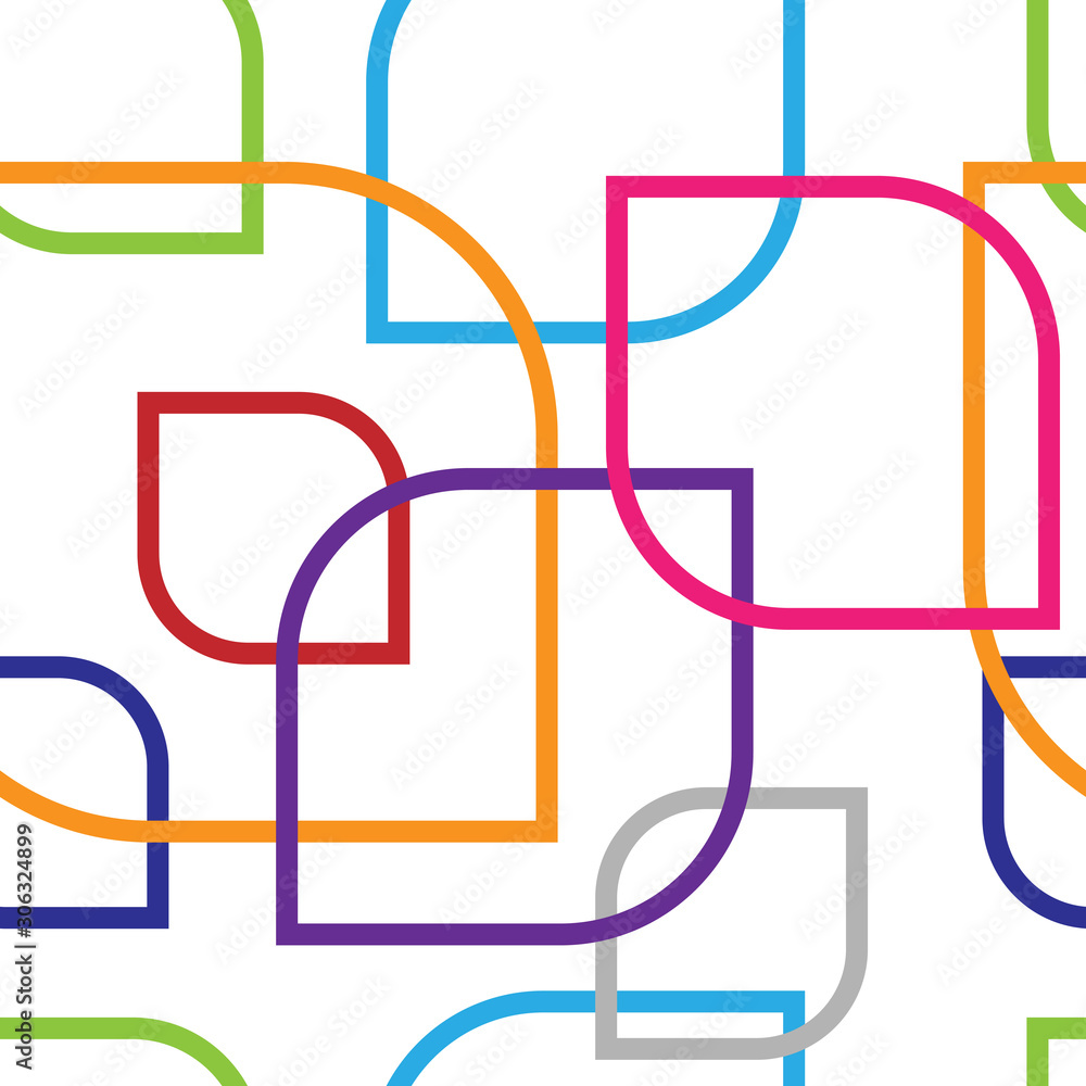 Aufkleber abstract design square round diagonal background seamless pattern vector colorful
