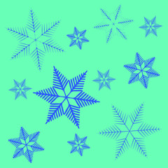 Naklejka na ściany i meble Vector illustration snowflakes background for greeting card.