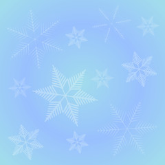 Naklejka na ściany i meble Vector illustration snowflakes background for greeting card.