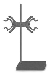 3d illustration metal clamp with stand for holding equipment in laboratory or glassware. 