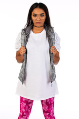 Blank t-shirt mock-up - Cool streetwear fashion girl ready for your design