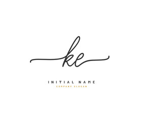 K E KE Beauty vector initial logo, handwriting logo of initial signature, wedding, fashion, jewerly, boutique, floral and botanical with creative template for any company or business.