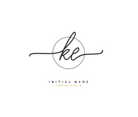 K E KE Beauty vector initial logo, handwriting logo of initial signature, wedding, fashion, jewerly, boutique, floral and botanical with creative template for any company or business.