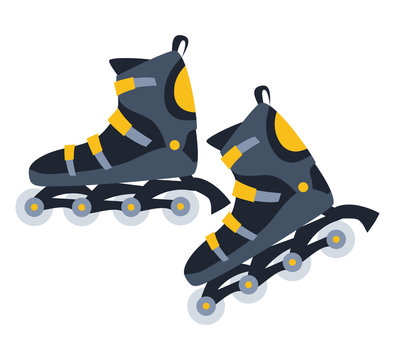 recommend clip art: Roller skates flat vector illustration