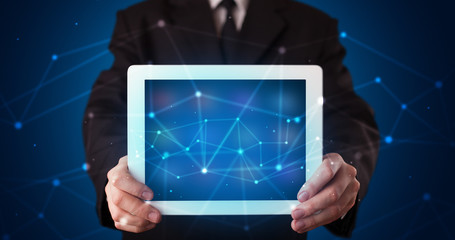 Formal hand in a dark space with virtual connection network concept