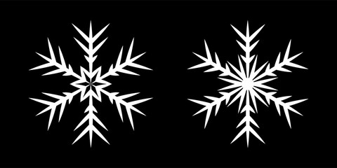 Snowflakes flat vector illustrations set