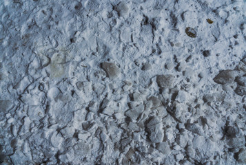 snow ice cracked top view night