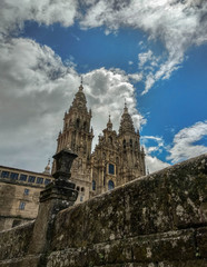 Fototapeta na wymiar The Cathedral of Santiago of Compostela.