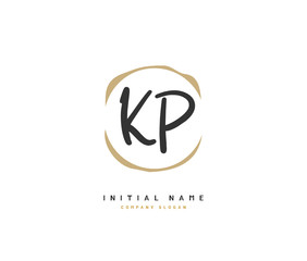 K P KP Beauty vector initial logo, handwriting logo of initial signature, wedding, fashion, jewerly, boutique, floral and botanical with creative template for any company or business.