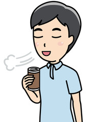 コーヒーを飲む男性