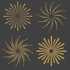 golden fireworks icon- vector illustration