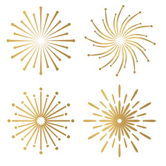 golden fireworks icon- vector illustration