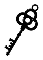 Antique key /silhouette / transparent