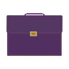 A purple business suitcase on a white backdrop