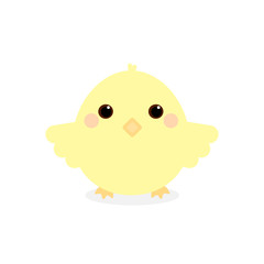 This is chicken in egg hell on background. Cute cartoon illustration.