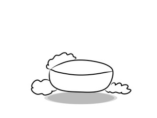 Soap icon vector, hand drawing. Illustration of foam, contour of symbol black