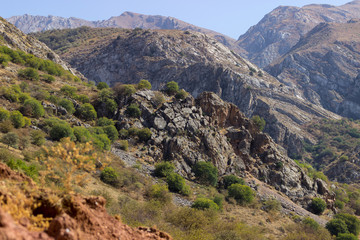 Ak-mosque gorge near the city of Lenger in southern Kazakhstan