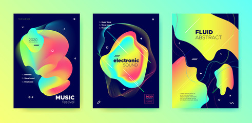 Neon Music Banner. Futuristic Lines. Electronic 