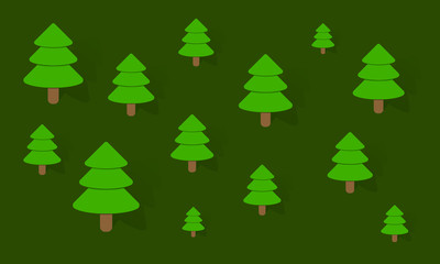Naklejka premium Background with many trees - Vector