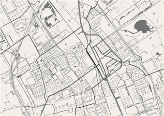 map of the city of Delft, Netherlands
