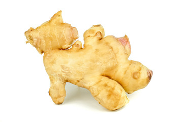 Fresh ginger root or rhizome isolated on white background, Ingredients of herbs for healing and...