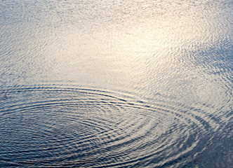 Water surface with ripples and circles