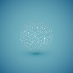 Abstract white pattern sphere, vector illustration