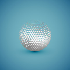 Fototapeta na wymiar Abstract white pattern sphere, vector illustration