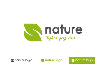 Green Nature Logo. Abstract Leaf symbol letter S Vector Logo Design Template Element