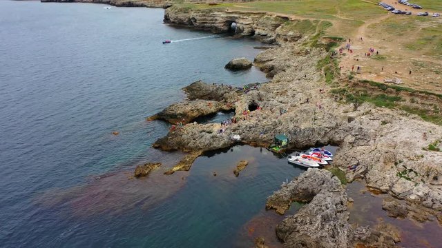 Aerial view of amazing cliffs in sunny day - Old Head of Kinsale, Ireland Krym