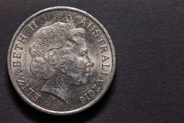 10 Australische Cent Münze Kopfseite aus 2016