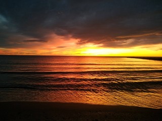 amanecer en la playa