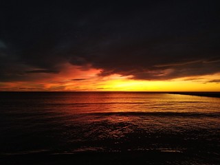 amanecer en la playa