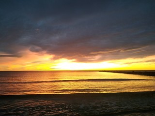 amanecer en la playa